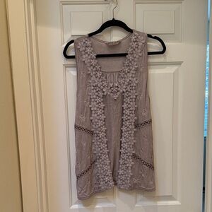 POL Embroidered Sleeveless Blouse